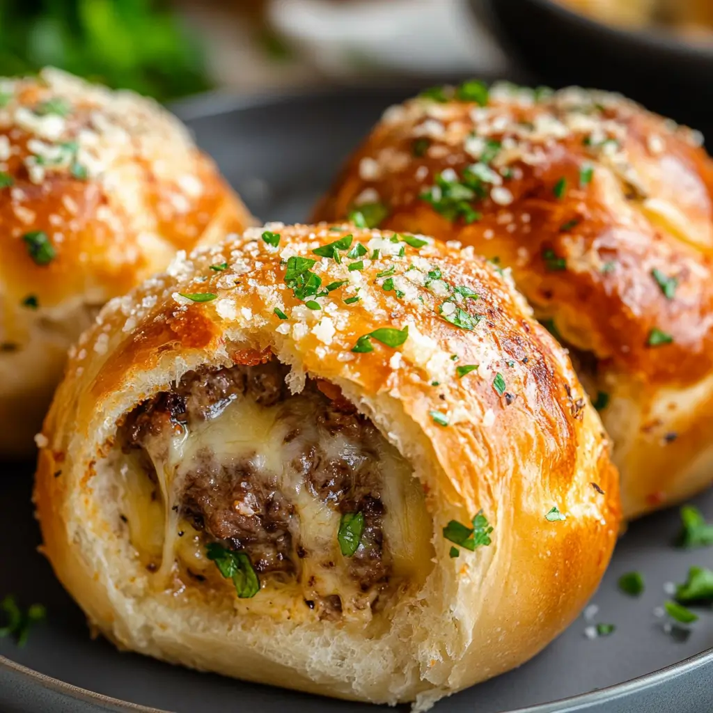 Garlic Parmesan Cheeseburger Bombs