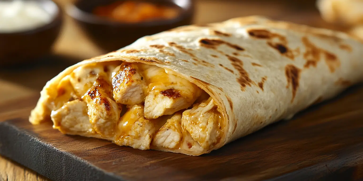 Cheesy Garlic Chicken Wraps